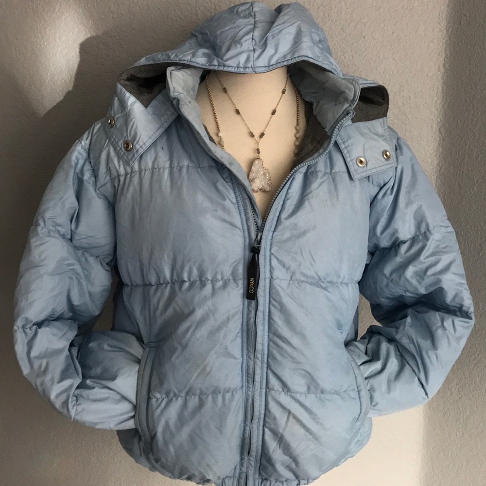 Sky Blue Down Feathered Jacket - A35